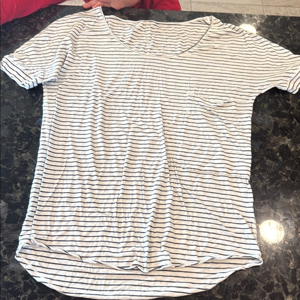 Lululemon Athletica Black and White Short Sleeve Tee